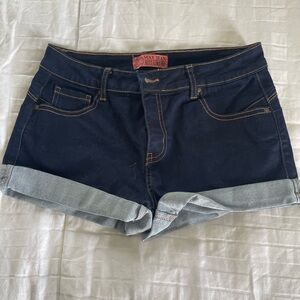 Wax Jean Women's Navy Blue Rolled Cuff Shorts